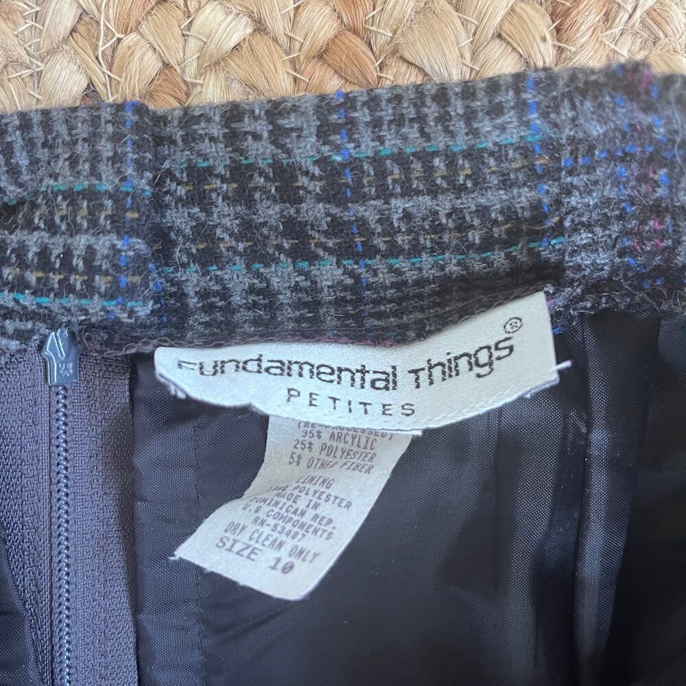 Vintage 80s gray plaid pencil skirt - Picture 4 of 4
